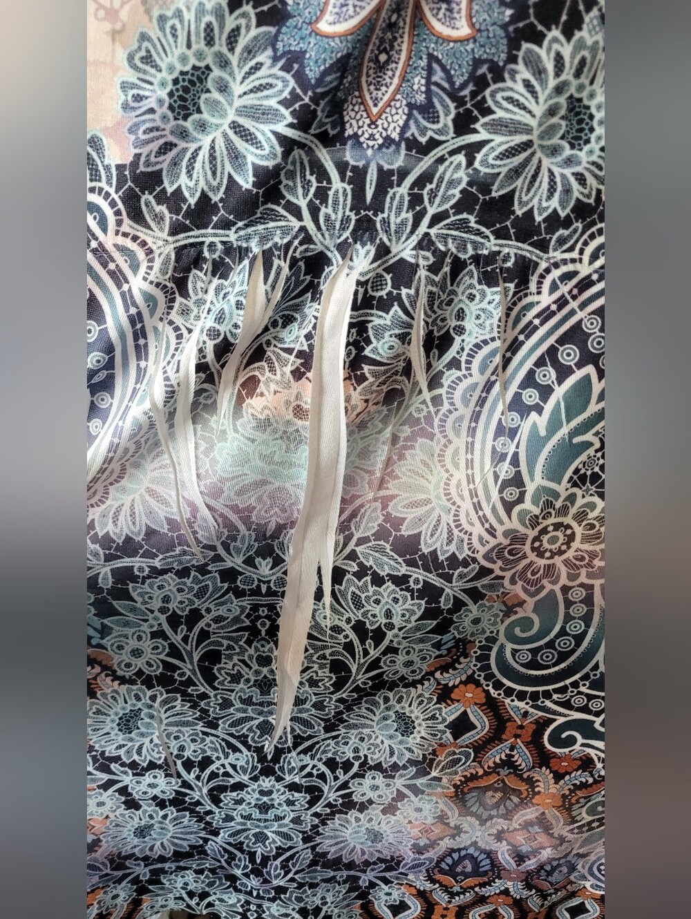 One World Live And Let Live Women's Pastel Paisley Scoop Neck Tunic Boho Y2K - Picture 14 of 16